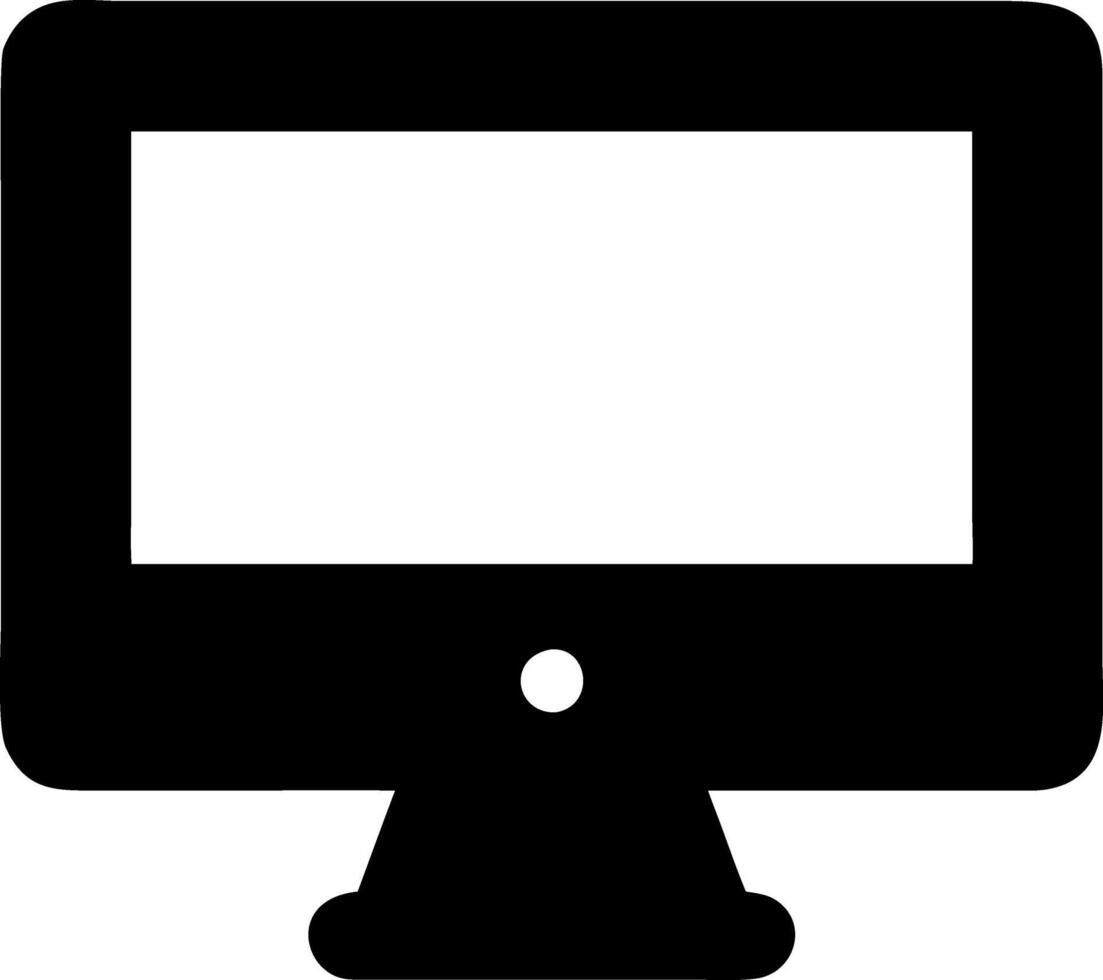 monitor black fill icon vector