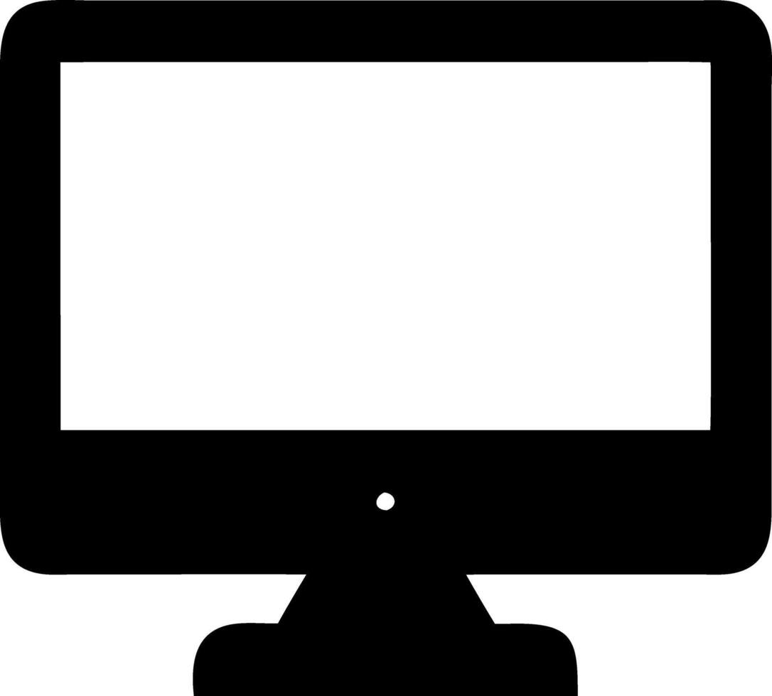monitor black fill icon vector