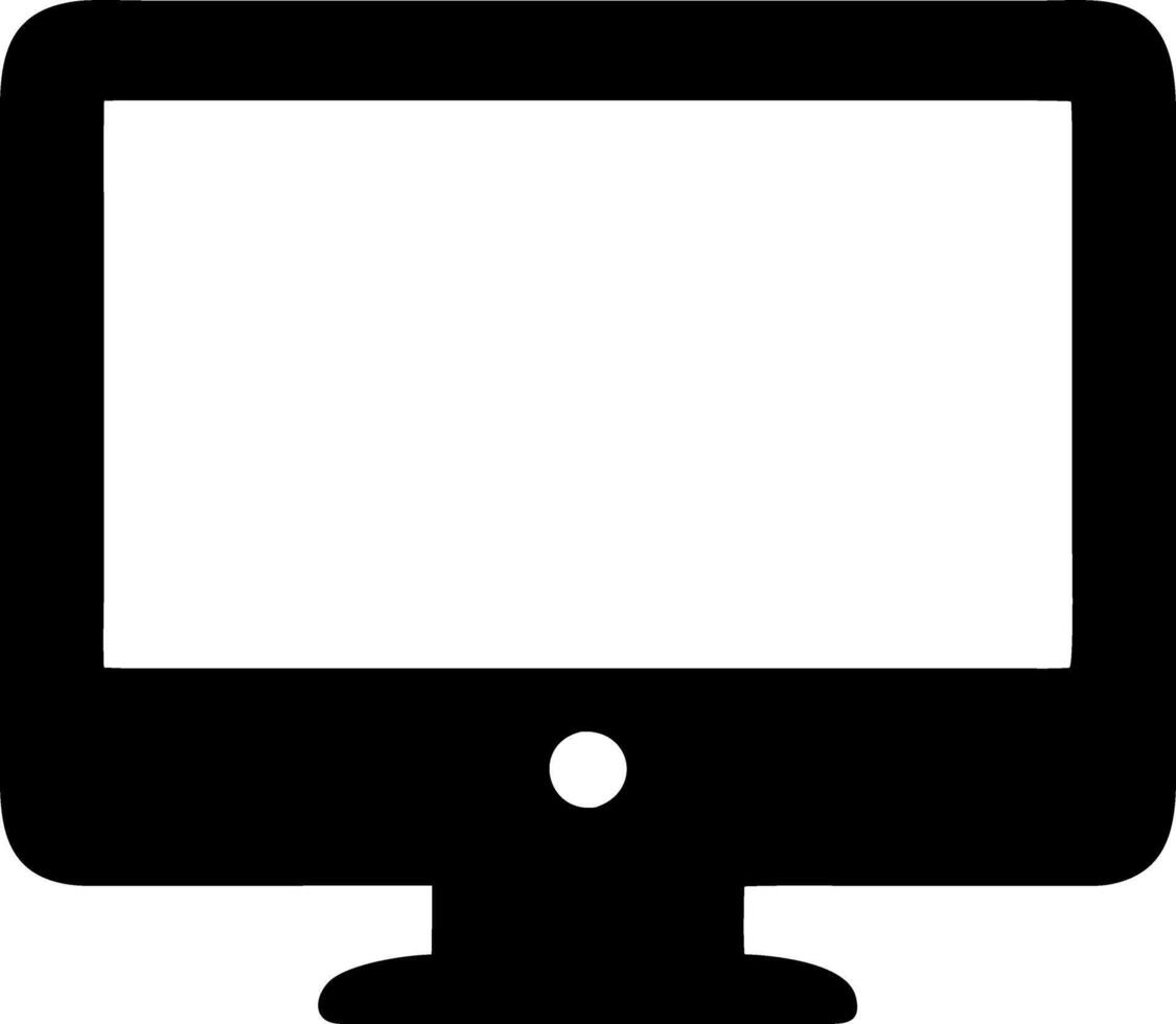 monitor black fill icon vector