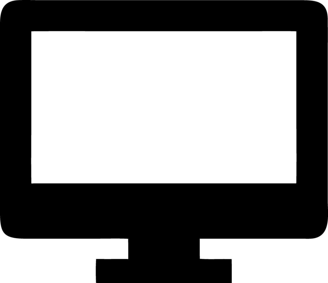 monitor black fill icon vector