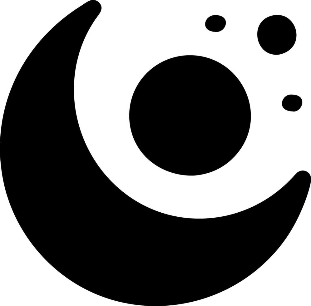moon black fill icon vector