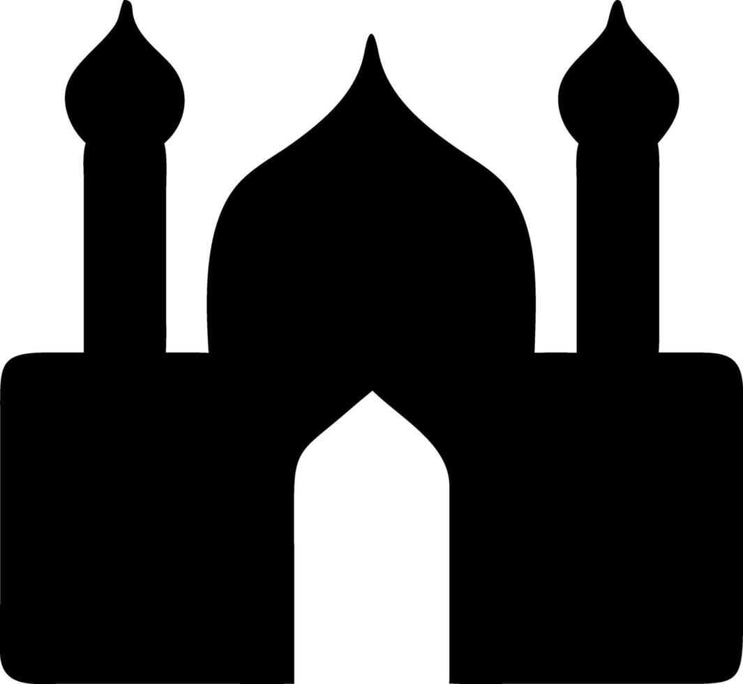 mosque black fill icon vector
