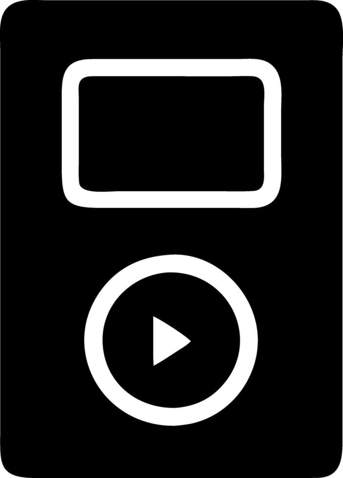 mp3 player black fill icon vector