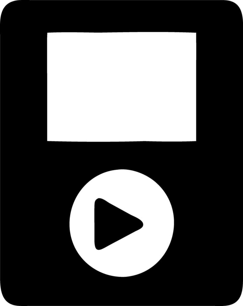 mp3 player black fill icon vector