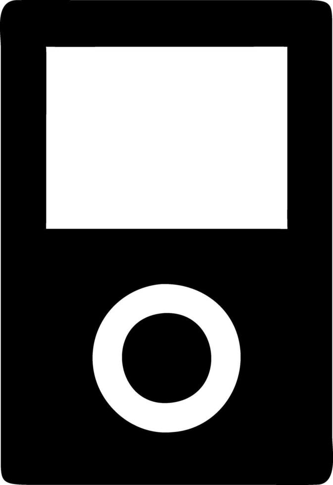 mp3 player black fill icon vector