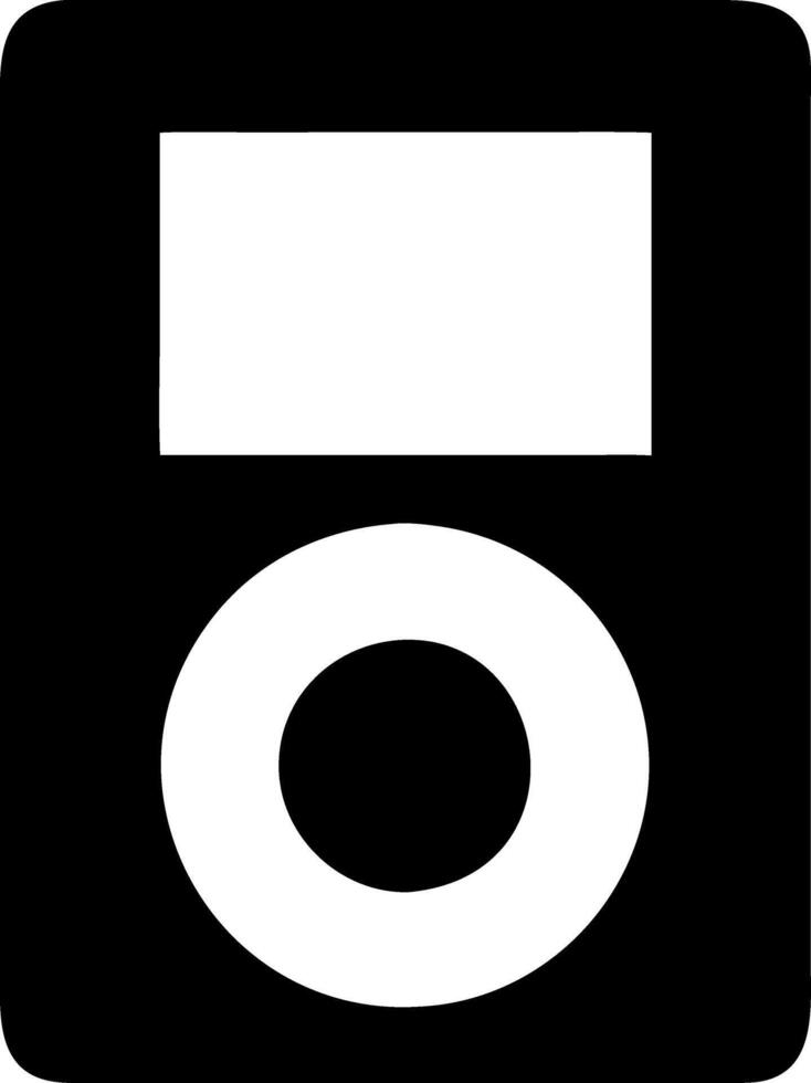 mp3 player black fill icon vector