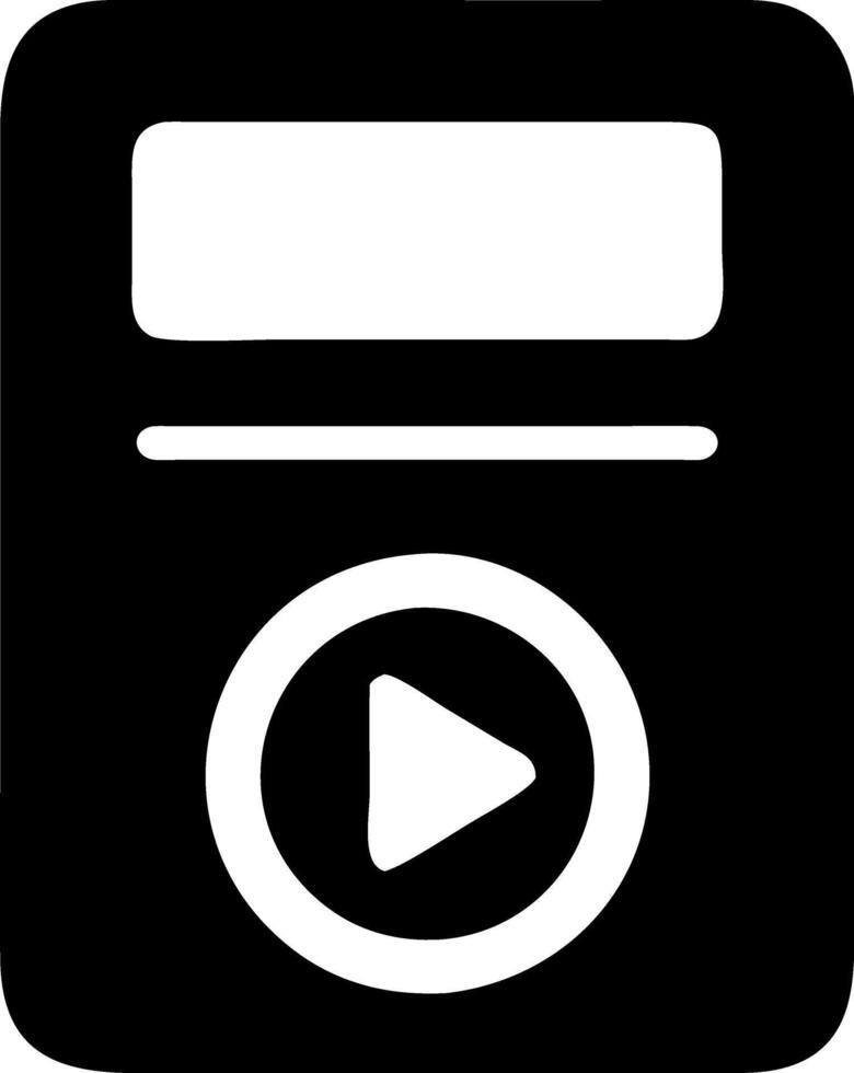 mp3 player black fill icon vector