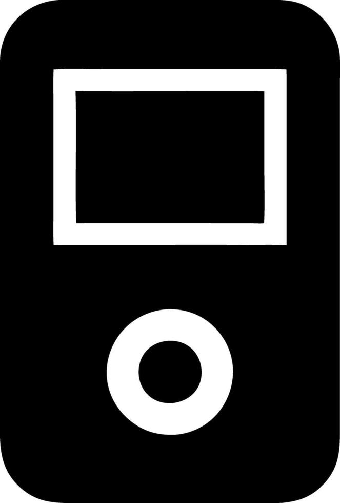 mp3 player black fill icon vector