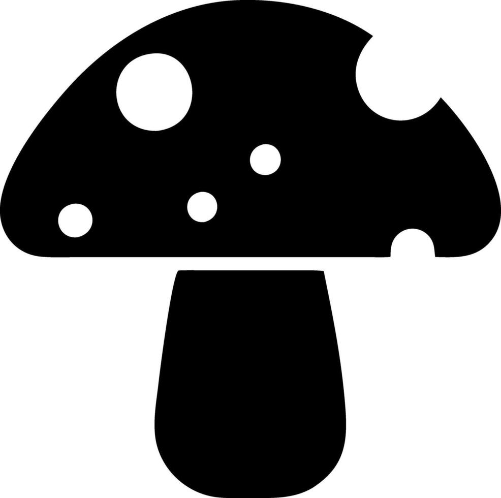 mushroom black fill icon vector