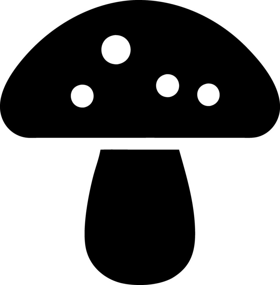 mushroom black fill icon vector