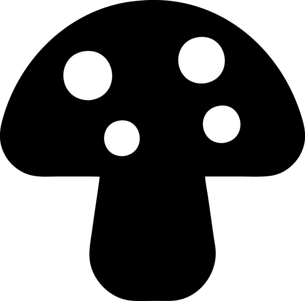 mushroom black fill icon vector