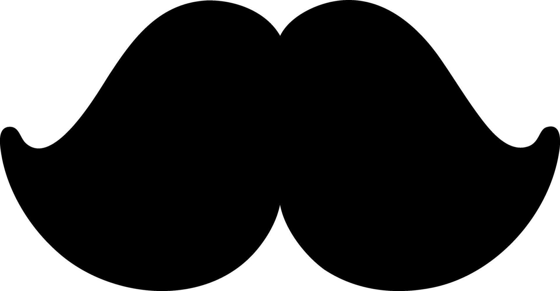 mustache black fill icon vector