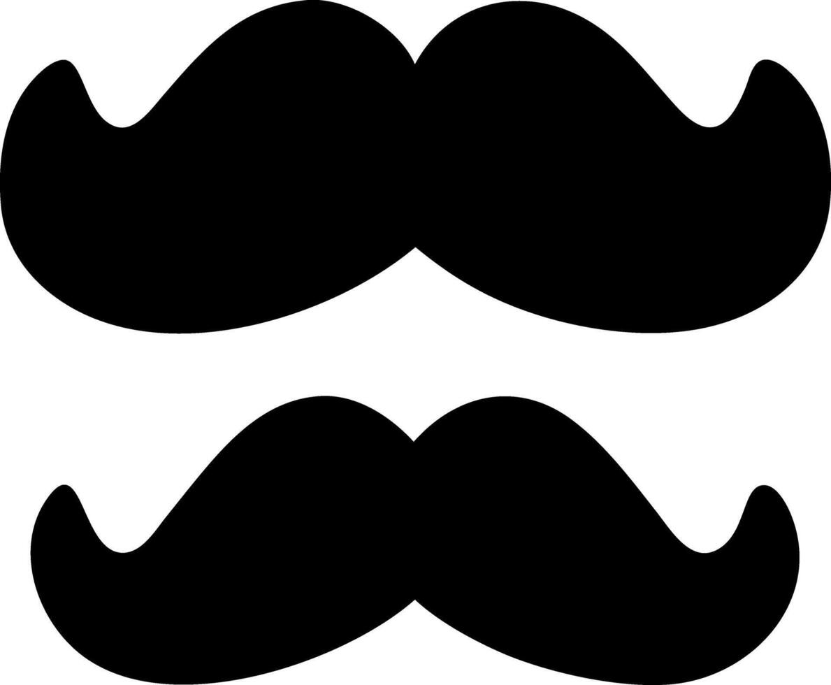 mustache black fill icon vector