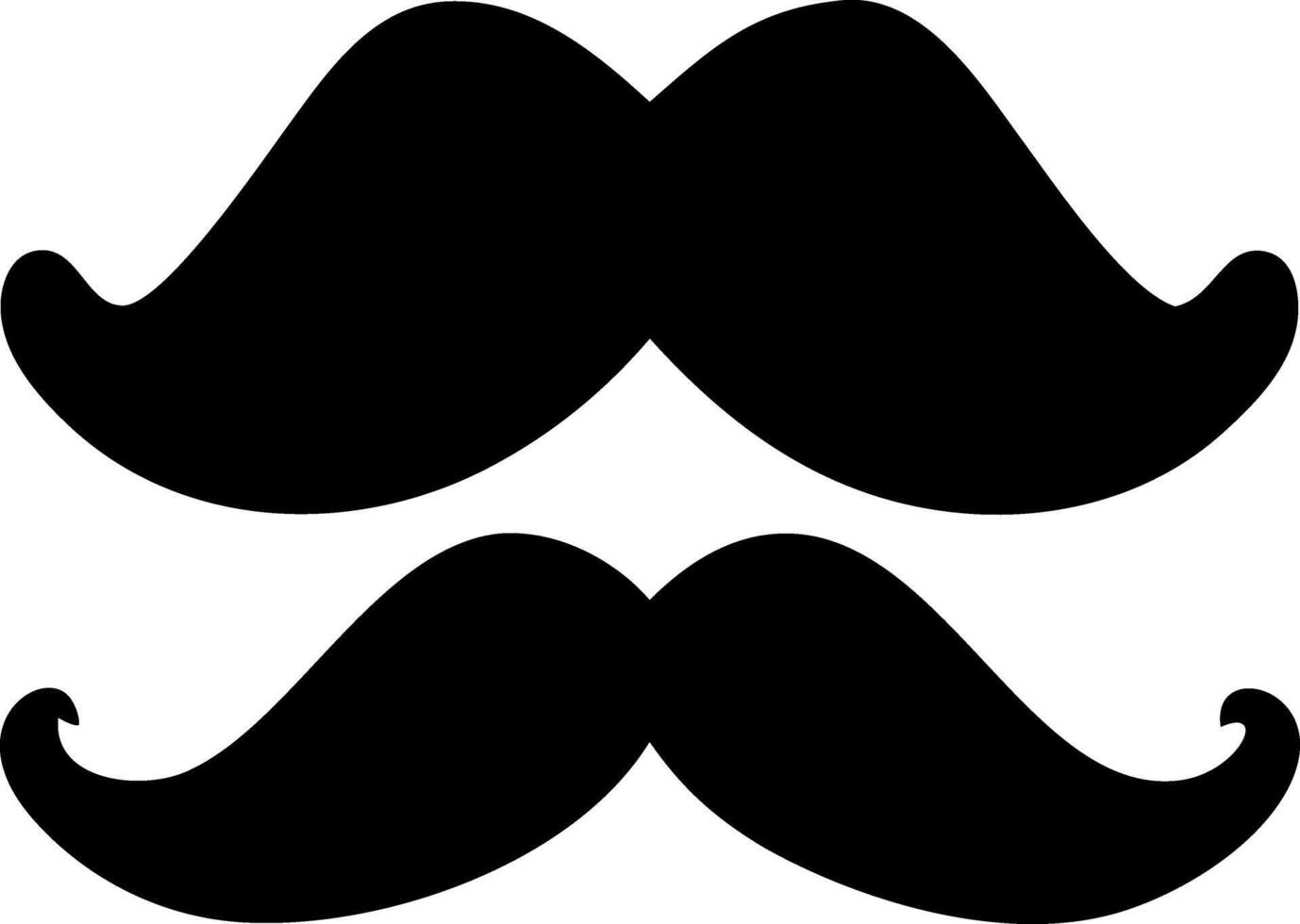 mustache black fill icon vector