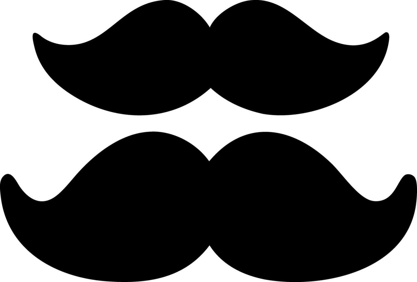 mustache black fill icon vector