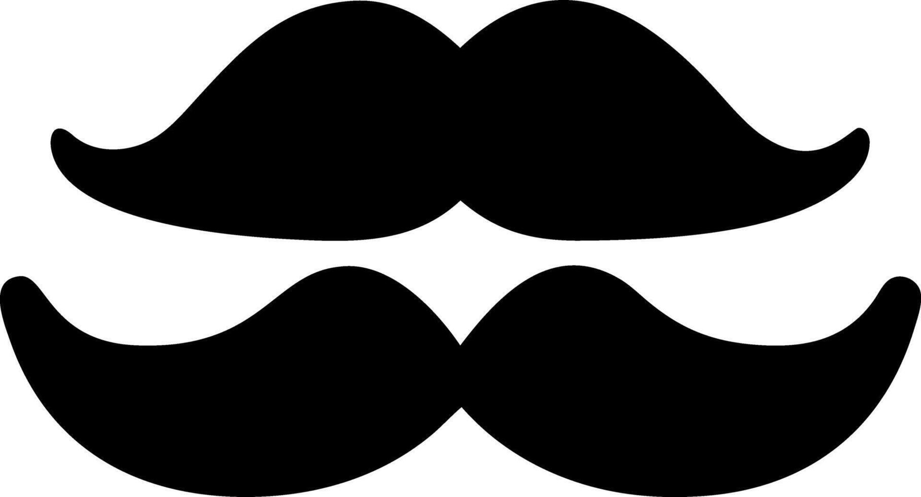 mustache black fill icon vector