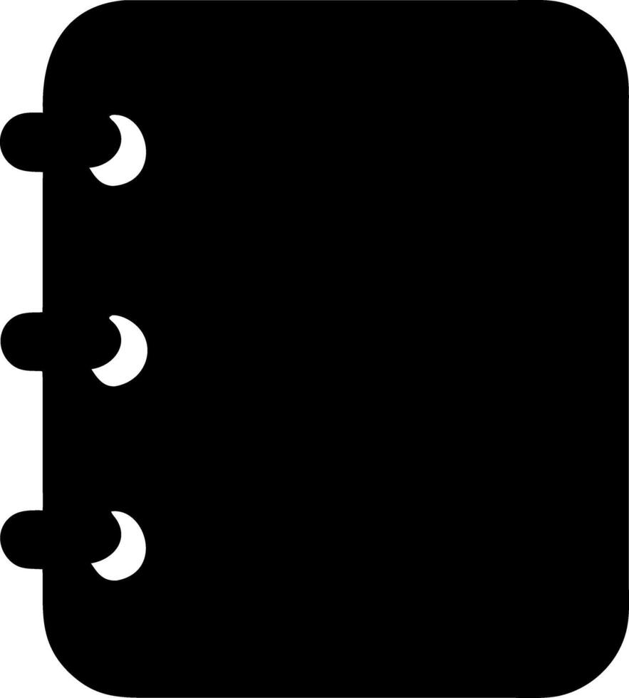 notebook black fill icon vector