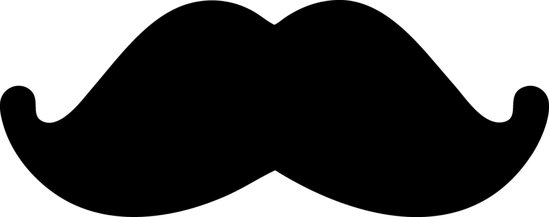 mustache black fill icon vector