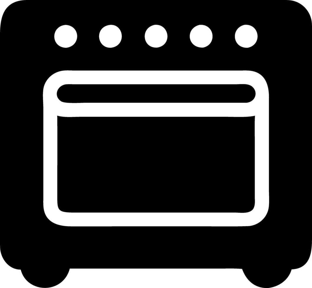 oven black fill icon vector