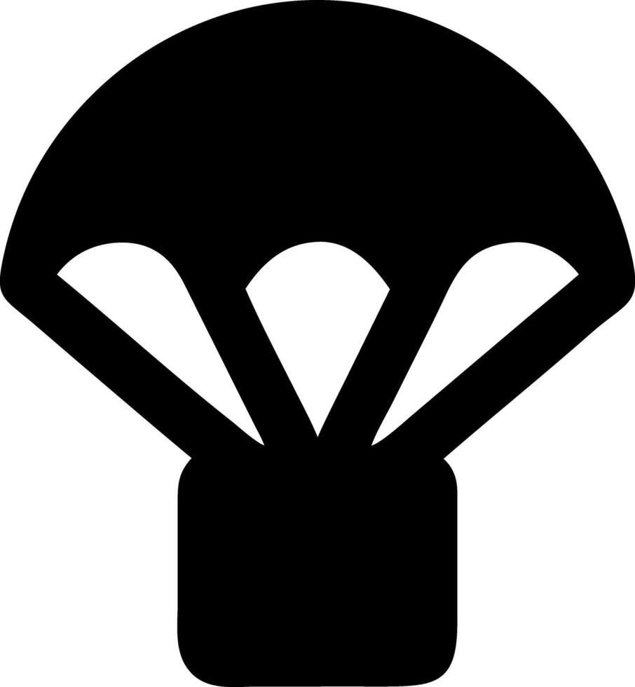 parachute black fill icon vector