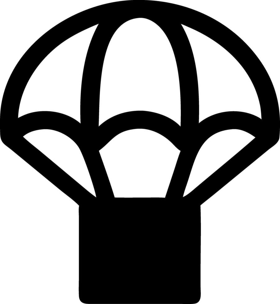 parachute black fill icon vector