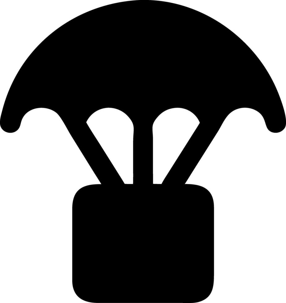 parachute black fill icon vector