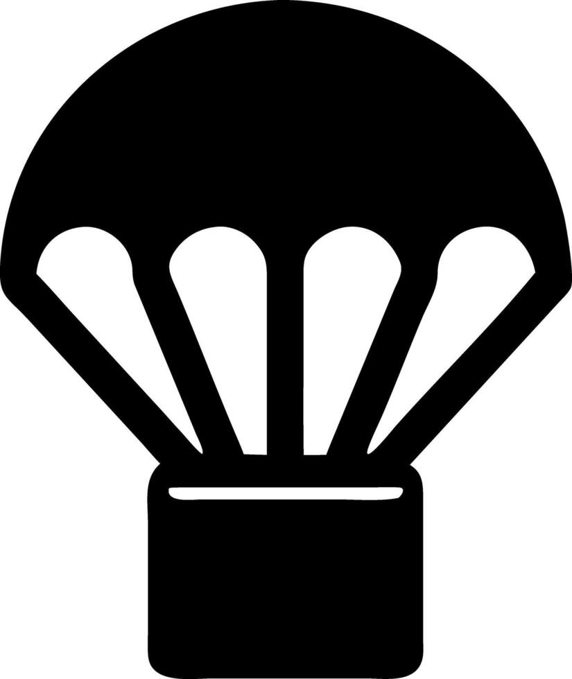 parachute black fill icon vector