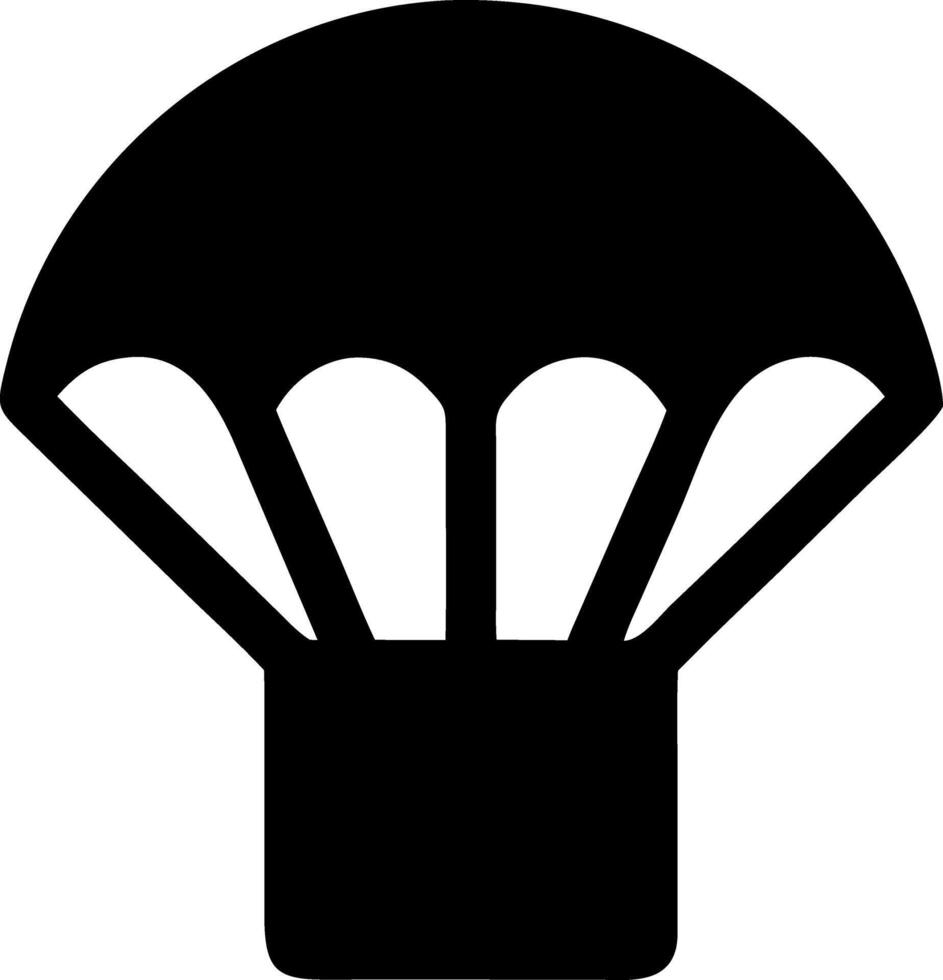 parachute black fill icon vector