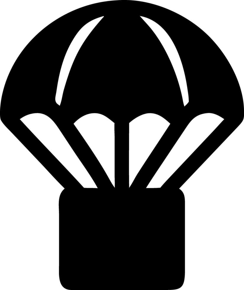 parachute black fill icon vector