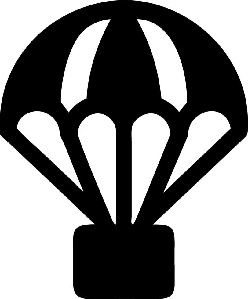parachute black fill icon vector