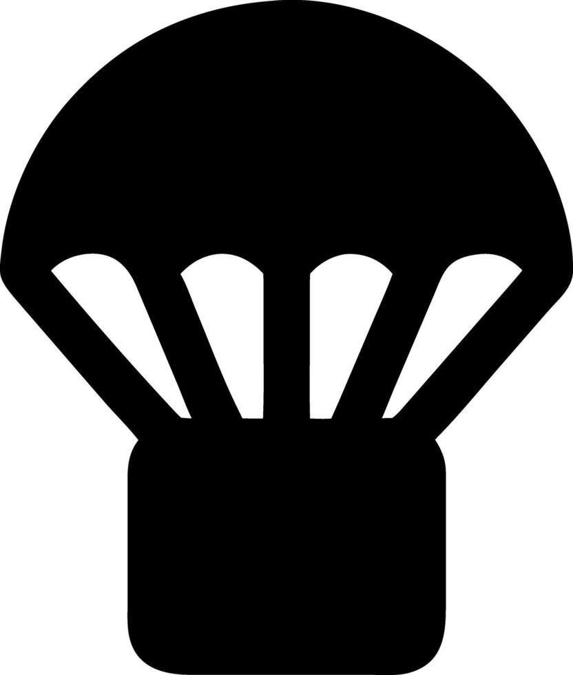 parachute black fill icon vector