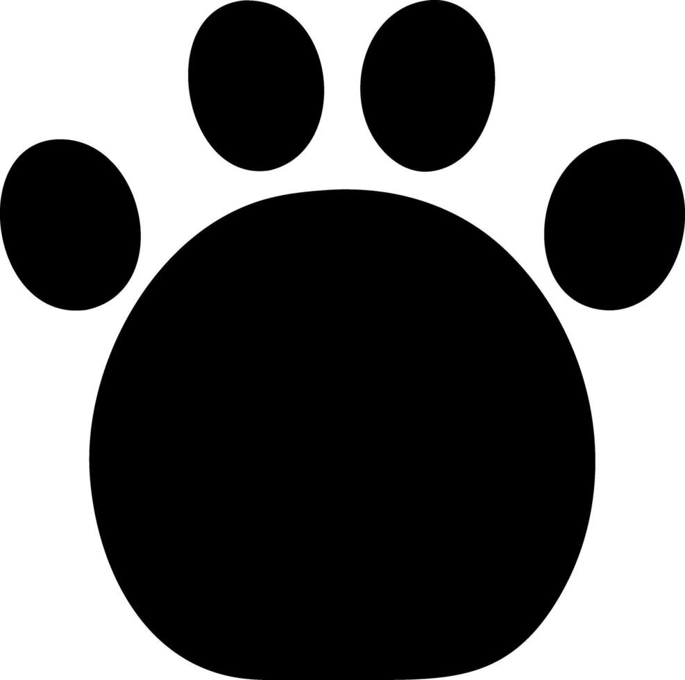 paw black fill icon vector