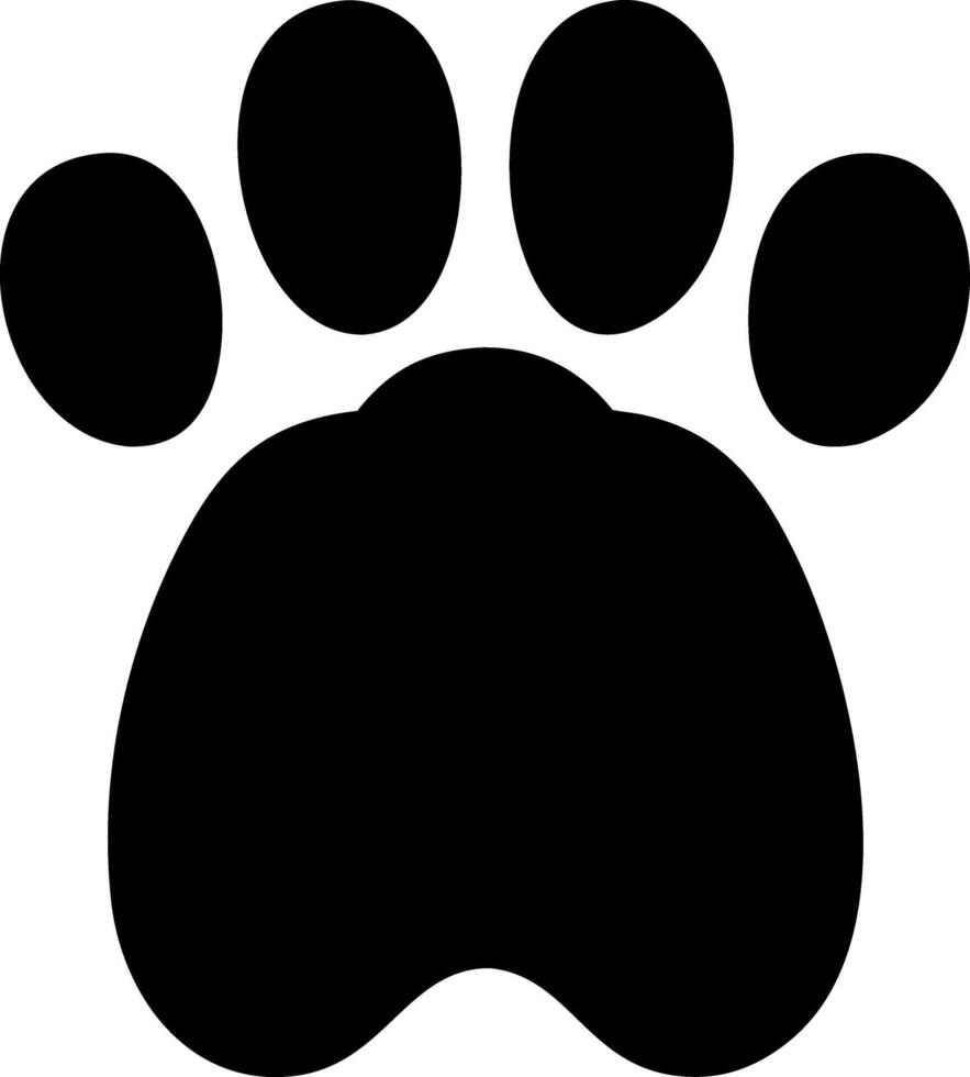 paw black fill icon vector