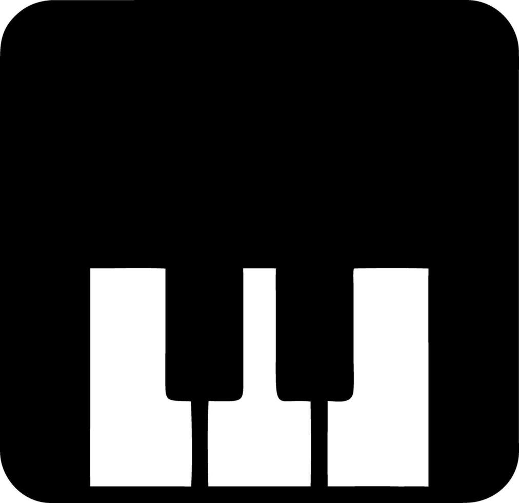 piano keyboard black fill icon vector