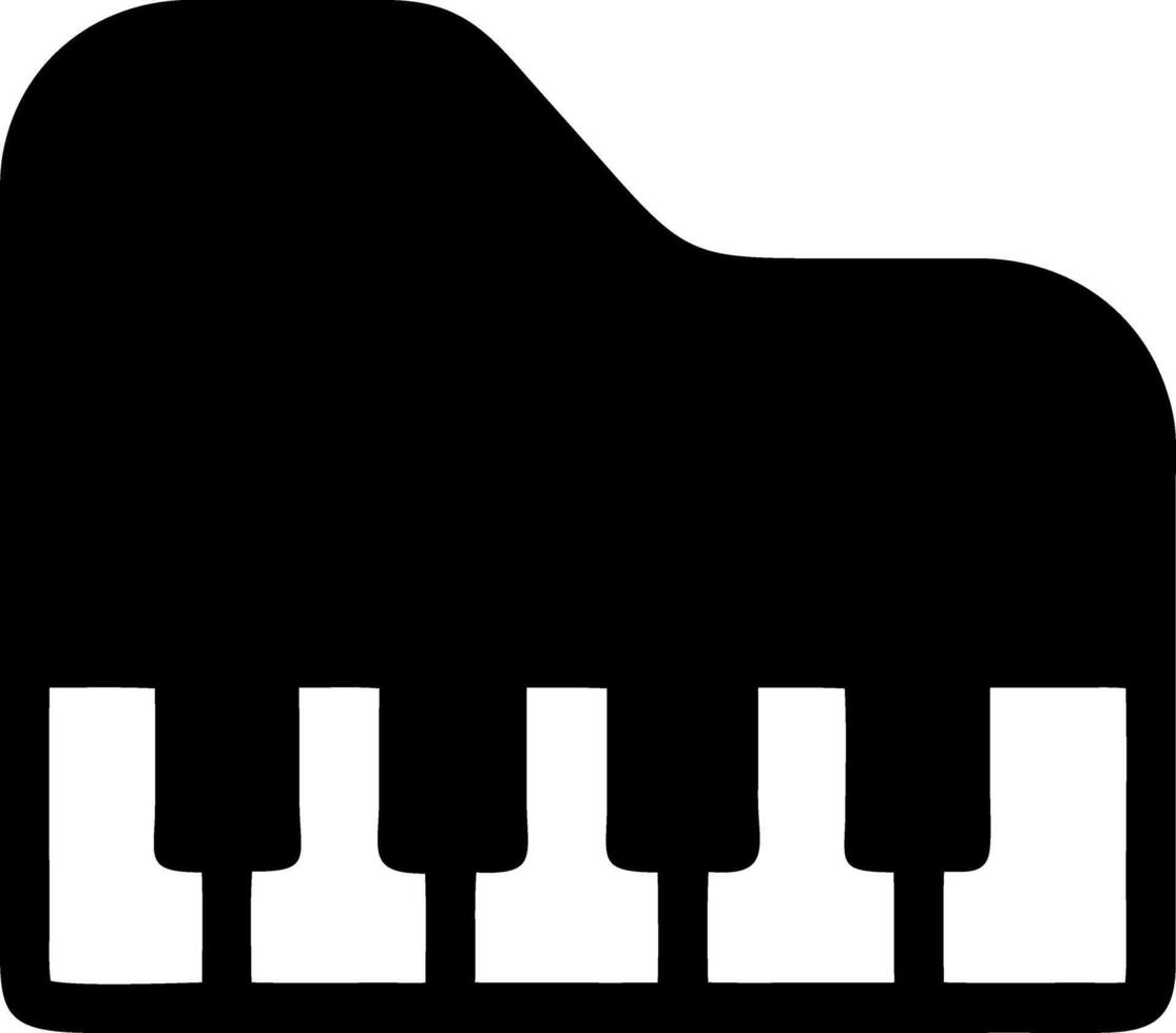 piano keyboard black fill icon vector
