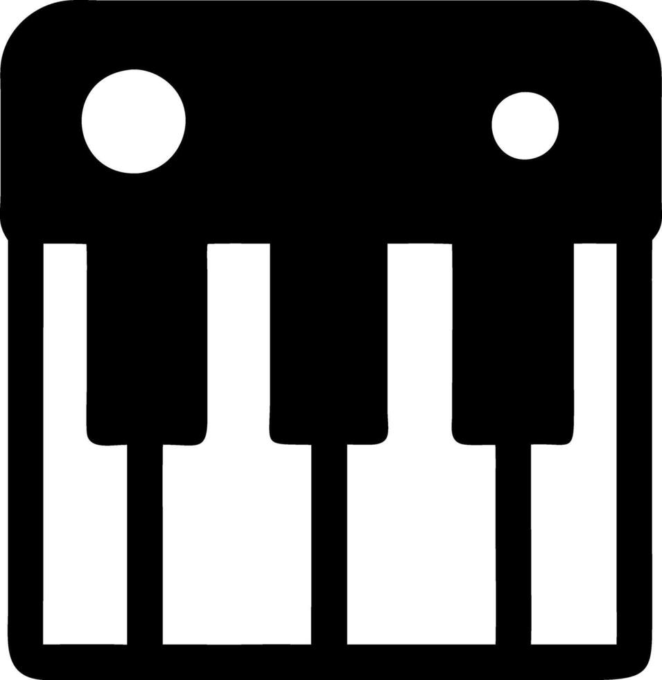 piano keyboard black fill icon vector