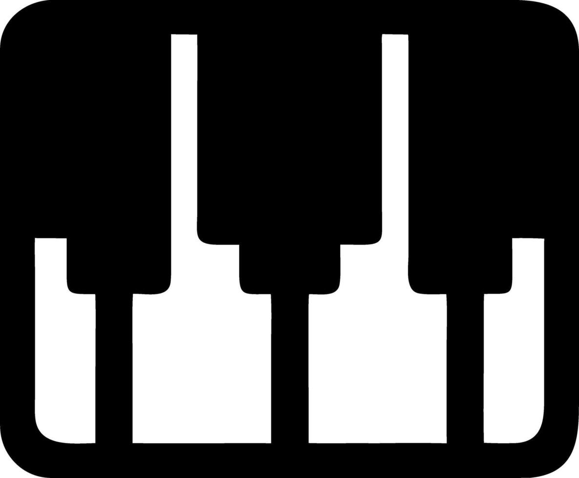 piano keyboard black fill icon vector
