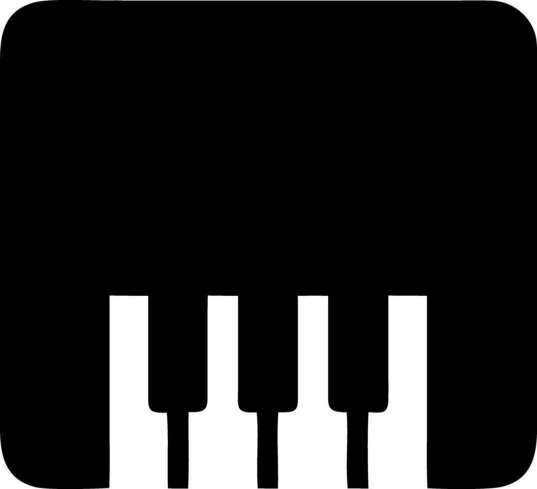 piano keyboard black fill icon vector