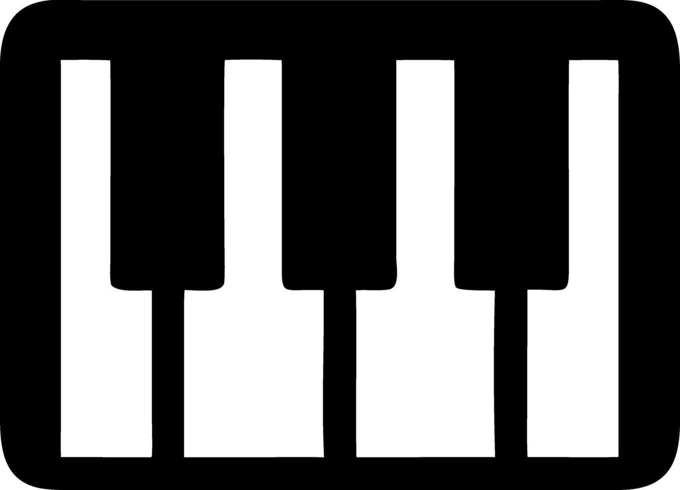 piano keyboard black fill icon vector