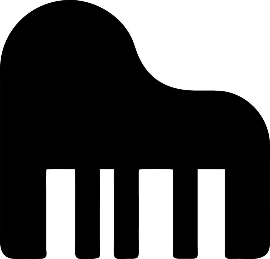 piano keyboard black fill icon vector