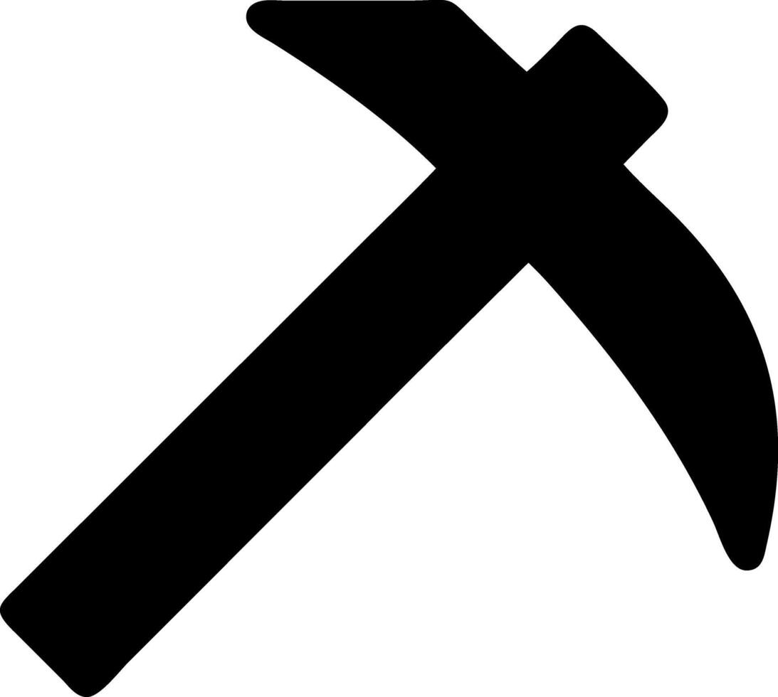 pickaxe black fill icon vector