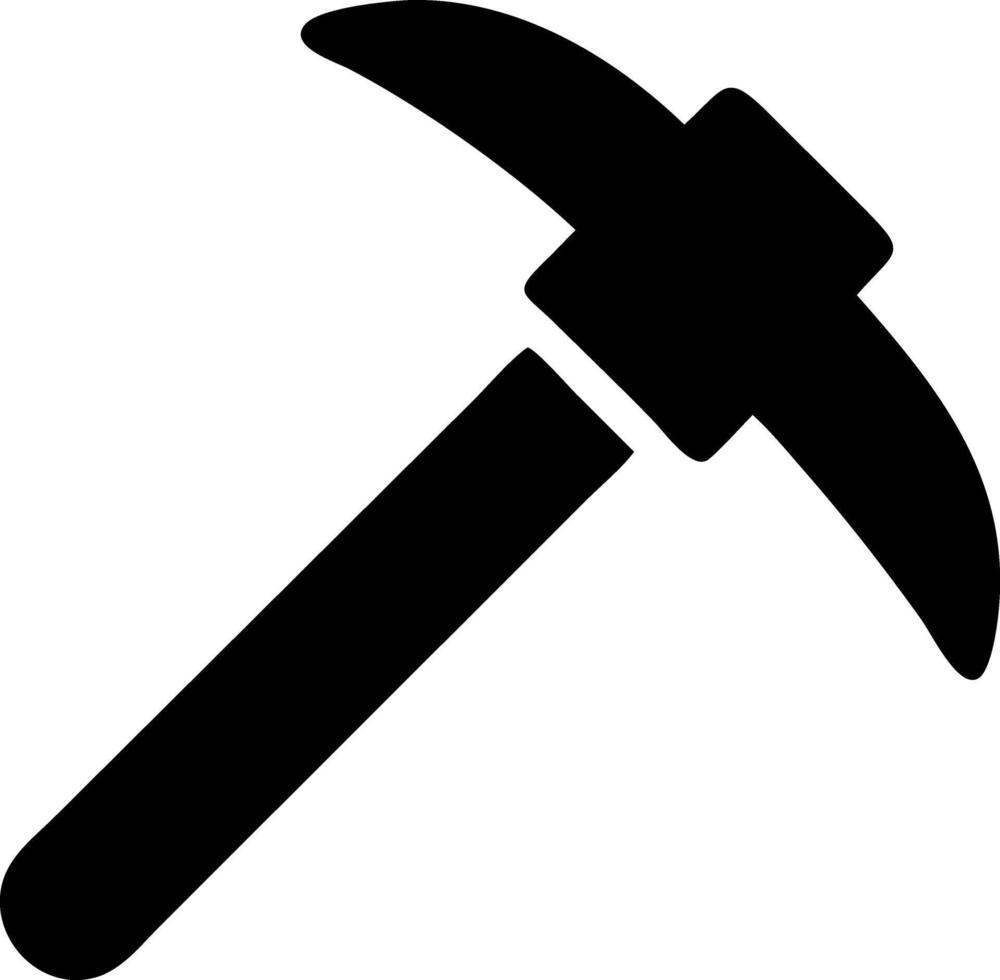 pickaxe black fill icon vector