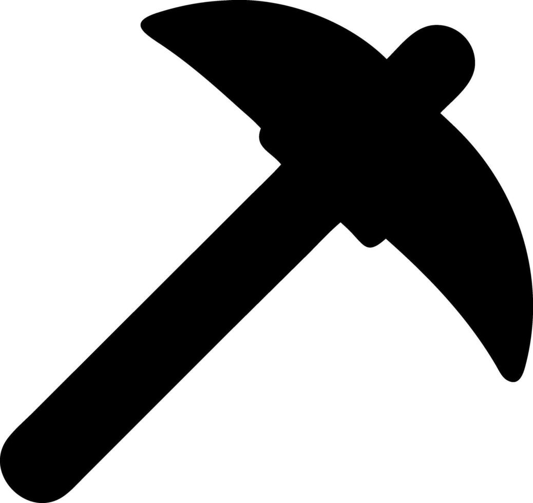 pickaxe black fill icon vector