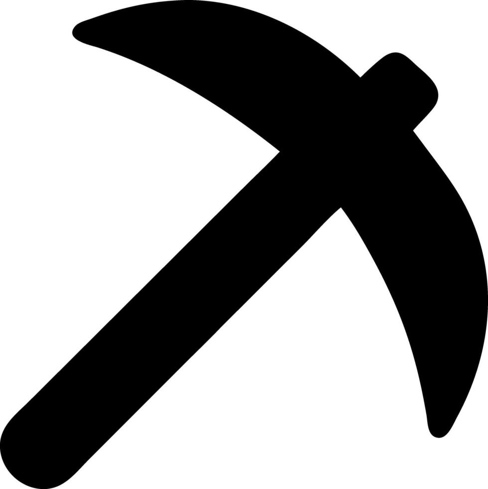 pickaxe black fill icon vector
