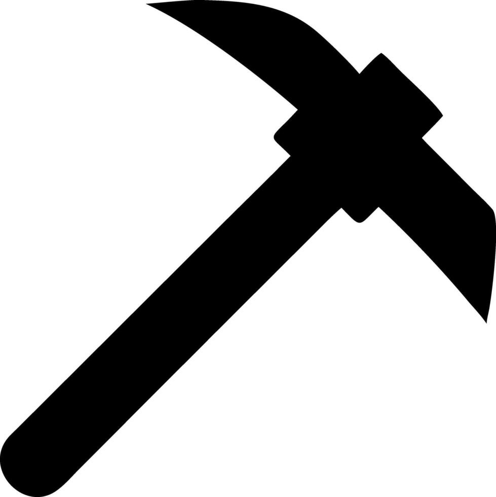pickaxe black fill icon vector