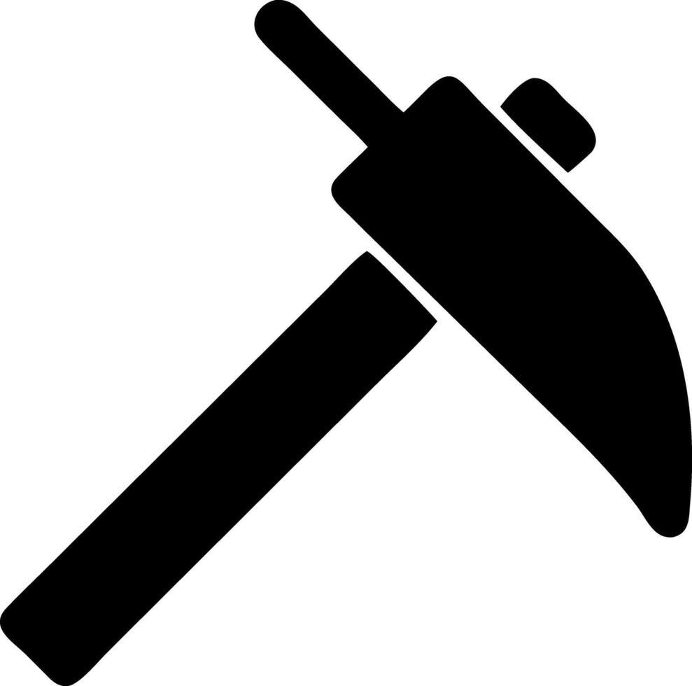 pickaxe black fill icon vector