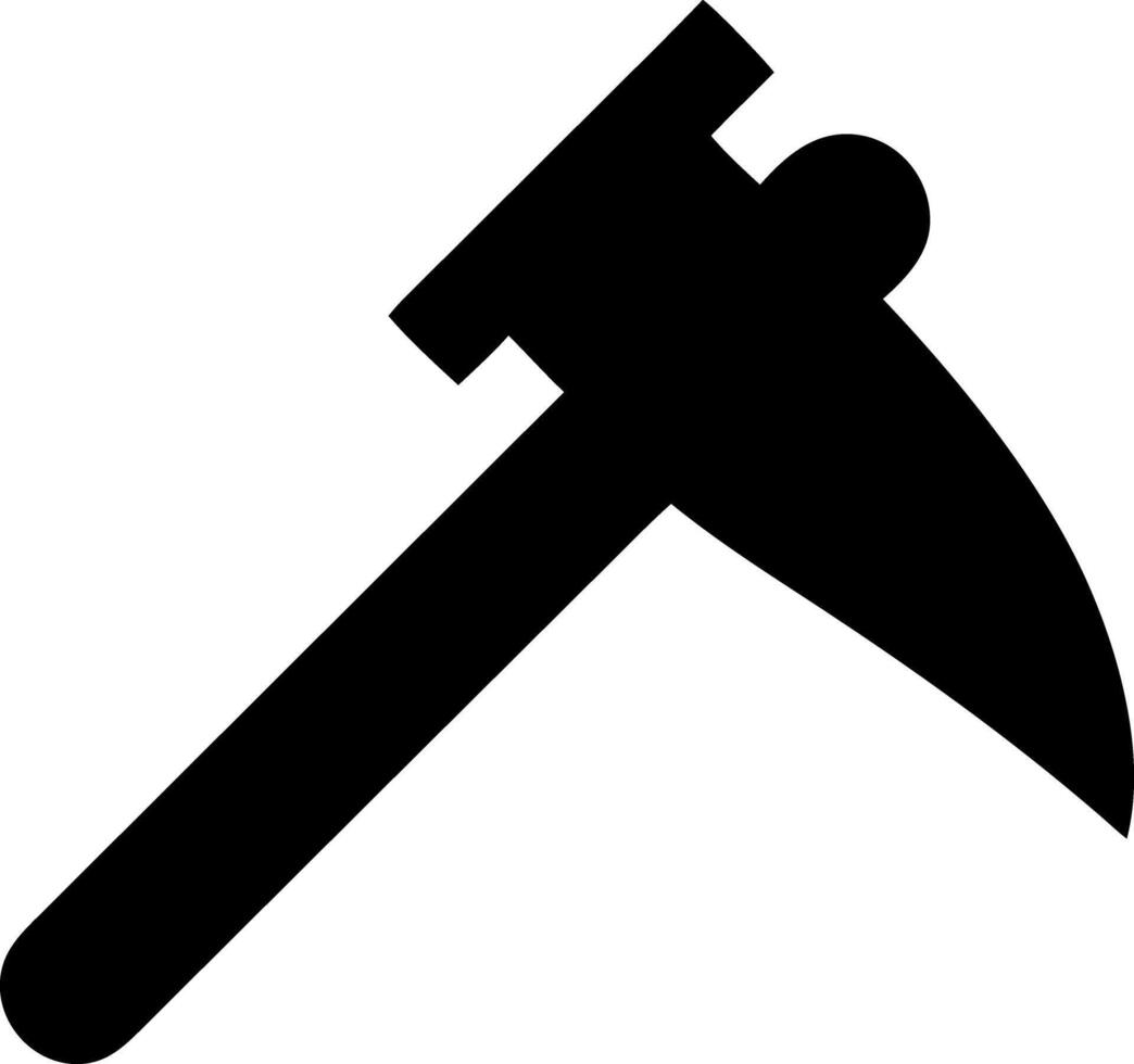 pickaxe black fill icon vector