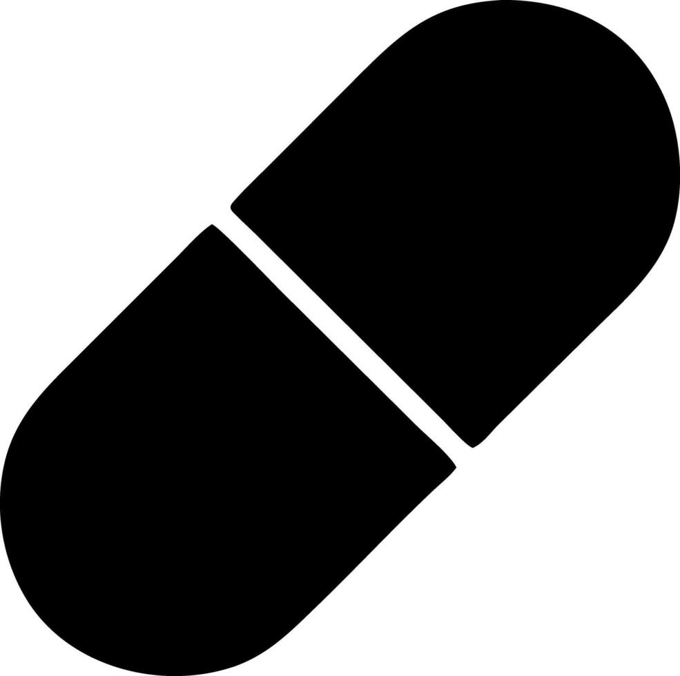 pill black fill icon vector