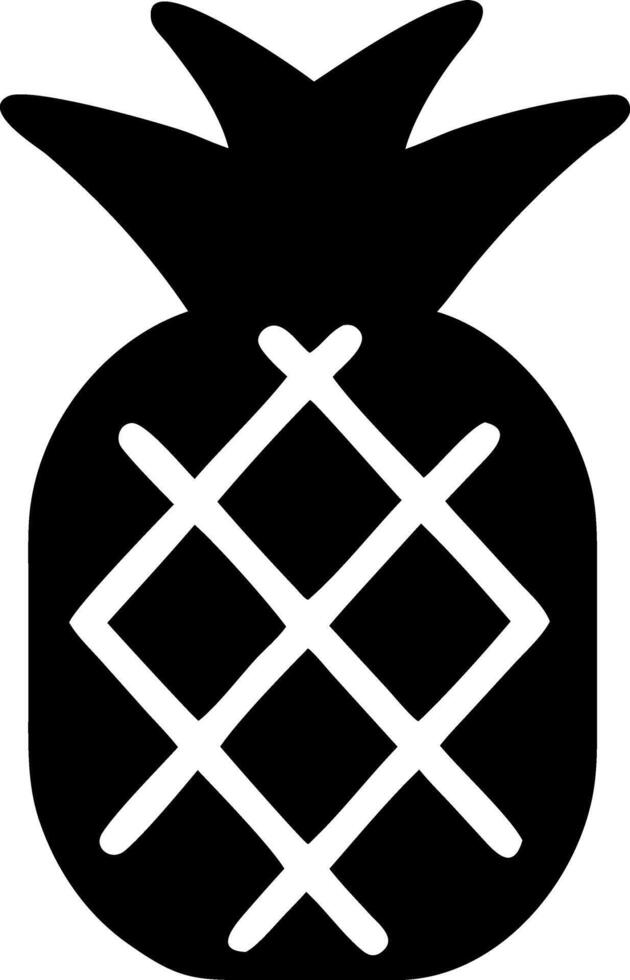 pineapple black fill icon vector