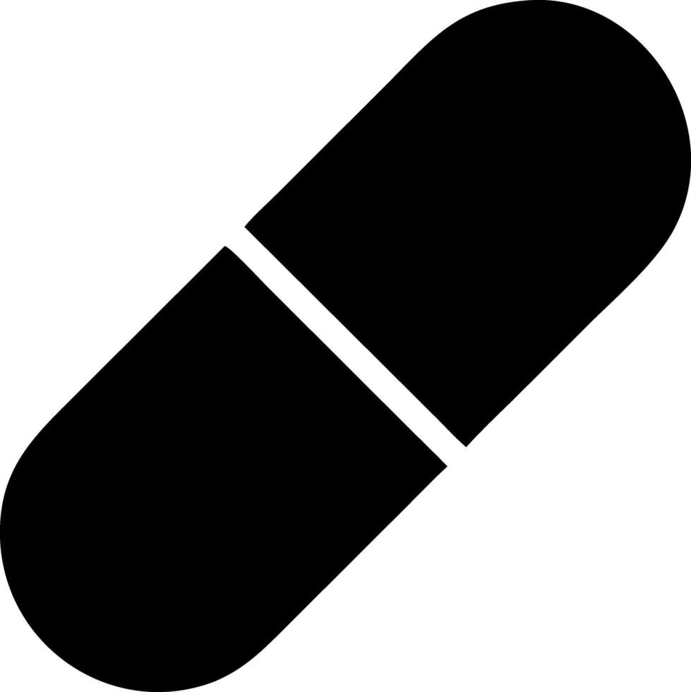 pill black fill icon vector